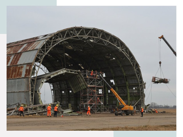 Демонтаж ангаров в волжском